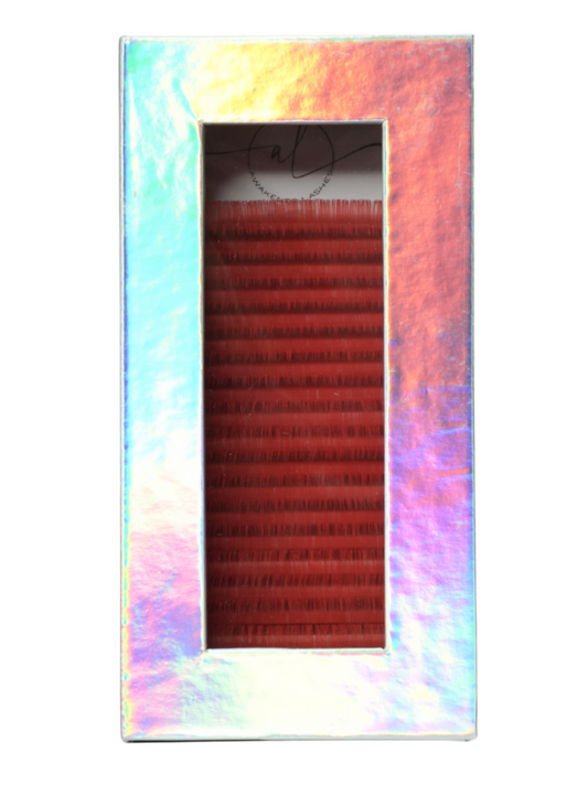 0.05 18 Rows (Single Lengths) Red Color Lash Tray