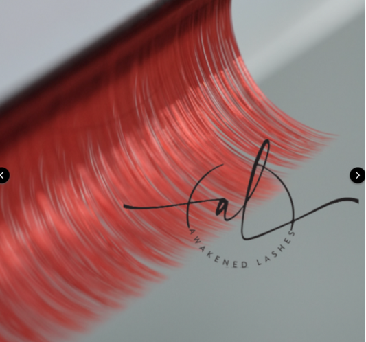 0.05 18 Rows (Single Lengths) Red Color Lash Tray